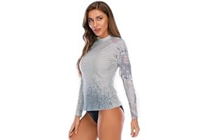 HUGE SPORTS Ladies Rash Vest Long Sleeve for Women Quick Dry Sun Protection Swim Rash Top Shirts Rash Guard