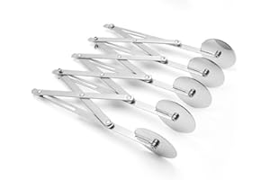 STREEHERJJKEA1 5 Räder Edelstahl Teigschneider - Einstellbarer Teigschneider für Kuchen, Gebäck, Nudeln - Breitenverstellung - Einfache Handhabung - Ideal zum Backen in der Küche