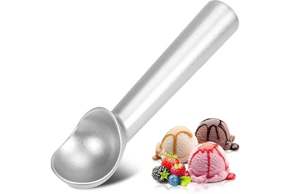 Cuillere a glace,7 pouces, Antiadhésive, Antigel, une Pièce,Cuillere a glace Professionnelle en Aluminium, Conception Robuste, Facile à nettoyer, pour Glaces, pâte à Biscuits, Sorbet, Amande