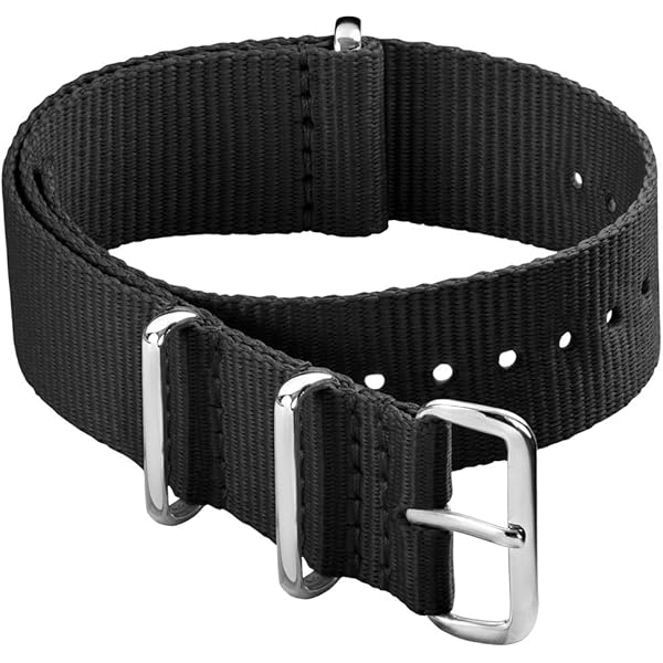 Moda Uomo Cinturino per orologio Cinturino con fibbia nera Strisce di