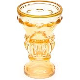 Gold Detaylı Amber Kristal Cam Şamdan Mumluk