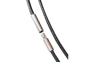 Fly Style Halskette geflochten Wax Rope Chain mit Verschluss aus Edelstahl - Herren Damen Surfer Kette - Schwarzer Choker - Kunstleder Optik