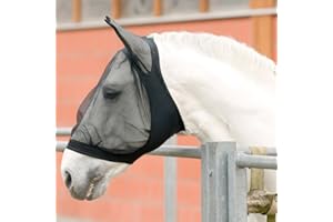 USG - Maschera anti-mosche con protezione per le orecchie, misura XL, colore: Nero