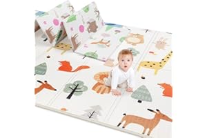Aitere Spielmatte Baby 200 x 180 cm, Teppich Babymatte Faltbar Spieldecke Krabbelmatte Baby Bodenmatte XPE rutschfest Material, Tragbar für Innen- oder Außenbereich