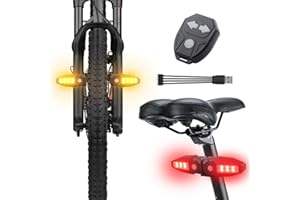 NHHEO Feu Arriere Velo avec Clignotant Ultra-Lumineux à Projection, 5 Modes-Alarme sans Fil à Corne Clignotant Vélo 30 LED IPX4 Imperméable Rechargeable par USB Lumiere Velo Avant et Arriere