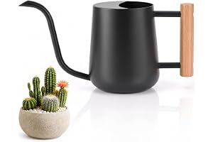 Vattenkanna inomhusväxter 1 000 ml metall vattenkanna svart | Steel, Metal, Long Spout, Small Watering Can for Indoor and Out