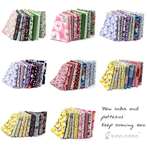 RayLineDo® 10 Stück Verschiedene Muster Multi Color 100% Baumwolle Popelin Stoff Fat Quarter Bundle 18 „x 22“ Patchwork Quilten Stoff Navy und Blue Series - 5