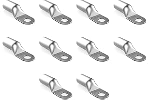 AUPROTEC 10x Capicorda di Potenza 50 mm² Ø foro M10 Connettori non isolati SC Capocorda nudo Rame Stagnato Terminali per Cavi Fili Elettrici