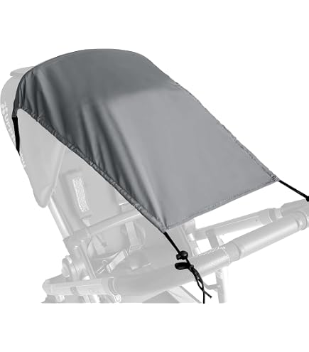 sunnybaby 11270 - Universal Sonnensegel für ZWILLINGS-Kinderwagen & Zwillingsportwagen | höchster UV Schutz UPF 50+ | verstellbar | Markisen-Rollofunktion - Farbe: SCHWARZ