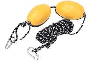 Heitune Kayak Bateau avec Corde en Acier Leash Buoy Boule Flottant Inoxydable Crochet for Pêche Drift Ancres Système (Double White Ball Corde Noir)