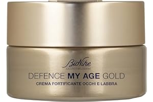 BioNike Defence My Age Gold - Crema Contorno Occhi e Labbra Antirughe con Acido Ialuronico, Trattamento Fortificante per Levigare, Distendere e Rivitalizzare la Pelle Matura, 15ml
