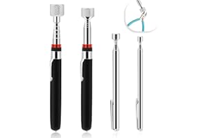 SALBSEVER 4 Pack Telescopic Magnet Retrieval Tool - Extendable Stick, Screw Pickup - 1.5lb, 3lb, 10lb, 15lb