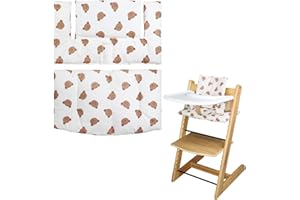 LLHQAMT For High Chair Cushion, Soft And Comfortable Baby Seat Cover With Cute Graphics, For Tripp Trapp Cushion Makes Baby Sitting Safer And More Comfortable (Cartoon Bear)
