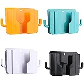 WALLVIEW TECH Pack of 4 Wall Mount & Table Top Phone Holder Mobile Charging Stand with 2 Hook Phone Holder for Bedroom Kitche