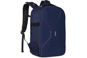 MOSISO Camera Backpack, DSLR/SLR/Mirrorless Photography Camera Bag 15-16 inch Waterproof Hardshell Case with Tripod Holder&Laptop Compartment Compatible with Canon/Nikon/Sony, Navy Blue