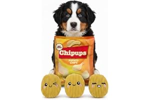 Kenuak® Bolsa Patatas Fritas para Perros, Juguete chirriante Interactivo de Peluche Resistente, mordedor Squeaky Chips, Indestructible para Perros pequeños y Grandes, Regalo Divertido Mascota
