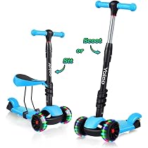 Monopattino 3 In 1 Per Bambini Con Ammortizzatore E Ruote LED - Altezza Regolabile 80-140cm