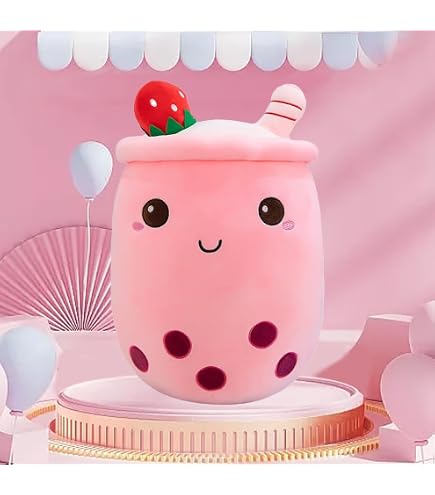 Coussin Décoratif Bubble Tea En Peluche - 24cm Marron - Doudou Boba Mignon Pour Enfants Et Déco