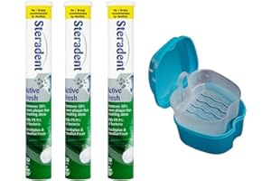 PHELEAM 3 Pack Active Fresh Denture Cleaning Tablets - 90 Tablets, Denture Bath, False Teeth Cleaner, Retainer, Denture & Mouth Guard Sterilising Tablets, Multipack Bundle for Fresh Hygiene and Stain Removal