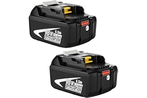 POWAYUP 2X 5.5Ah Remplacement pour Makita Batterie 18V BL1850B BL1850 BL1860B BL1860 BL1840B BL1840 pour Makita 18V Batterie BL1850B BL1850 BL1830B BL1830 194205-3
