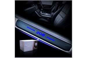 CWWHY Protector Umbral Puerta Coche For Peu-geot 208 4pcs Puerta De Automóvil De Fibra De Carbono De Fibra De Carbono Pegatina Anti- pateada De Protección contra Rasguños