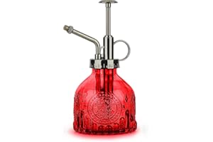 KoGiio Verre Plantes Vaporisateur D'arrosage, 200ml Rétro avec Pompe Supérieure Arrosoir, Une Main Darrosage Pulvérisateur Brumisateur pour Jardinage Plantes, Jardin, Nettoyage, L'alcool-Rouge