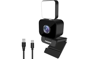 CofunKool USB Webcam for PC Laptop with Microphone and Light, Full HD 1080P Web Cam, 120° Wide Angle View Camera, Automatic Low Light Correction, for Streaming Video Calls Conference