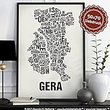 Gera Buchstabenort Schwarz auf Naturweiß