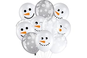 NIKOLAUS 25 Pcs Winter Snowflake Balloons 12 Inch Christmas Party Clear Latex Balloons Set for Holiday Birthday Baby Shower Wedding Winter Party Decorations