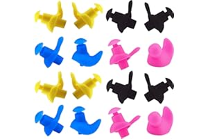 HILLOLY Natación Tapones para los oídos, 8 Pares de Tapones para los oídos con reducción de Ruido de Silicona Impermeable Reutilizable para Nadar, ducharse, Trabajar, Dormir