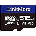 LinkMore XV13 512GB MicroSD Memory Card, MicroSDXC A1 UHS-I U3 V30 Class 10, Read Up to 95 MB/s, Write Up to 70MB/s, SD Adapter Included