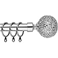 Curtain Poles Mosaic ball finials Extendable Curtain Pole Set 70 cm to 120 cm Chrome Curtain Rod 19 mm Diameter Adjustable Curtain Tracks