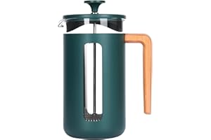 La Cafetière Pisa Stainless Steel Cafetière, 8 Cup French Press, Green, Gift Boxed