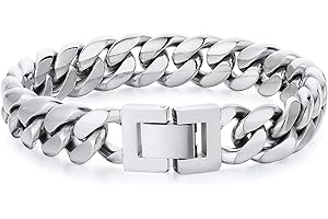 KRKC&CO 8mm/12mm Cuban Link Armband, Panzerkette Edelstahl Armband 18K Gold Vergoldet, Hip Hop Gliederarmband Nickelfrei für Männer Herren Jungen