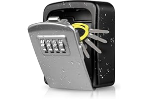 LUROON Cassetta di Sicurezza per Chiavi, Cassetta Portachiavi Sicurezza [Montaggio a Parete] Cassaforte per Chiavi Lmpermeabile Cassetta Portachiavi Scatola per Garage Ufficio Scuola Fattoria