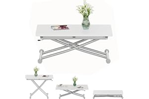 JEFFORDOUTLET Multifunction Dining Table, Modern Height Adjustable Coffee Table，Party Table for Living Room,Dining room