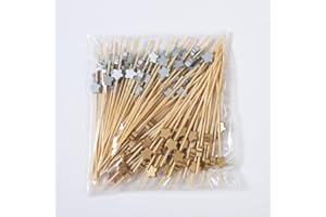 AILEXI Cocktail Sticks 100 Counts Wooden Toothpicks Party Supplies Frill Finger Food Fruits Sandwich Nibbles - Gold & Silver Stars
