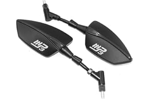 AZIKEN Rétroviseur de moto Pour PIAGGIO MP3 125 MP3 250 MP3 300 400 500 MP3 universel moto guidon pointe rétroviseurs latéraux réglable réflecteur (Color : Black)