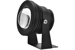 Raguso 12V 10W RGB étanche Aquarium LED projecteur Submersible Lampe à Distance lumière Fish Tank Piscine Jardin sous-Marin(Noir)