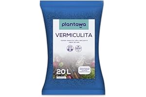 PLANTAWA Vermiculita Sustrato 20L | Vermiculita para Plantas y Huerto Urbano | Ideal para Semillas, Jardín y Cultivo en Macetas | Mejora la Retención de Agua y Aireación del Suelo | Abono Natural