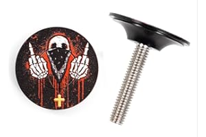 CNCLOL Bouchon série de direction VTT 1 1/8", bouchon de tige de fourche en aluminium, avec vis en alliages d'acier.