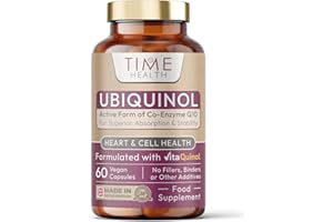 TIME HEALTH Ubiquinol - 200mg per Serving - Active Coenzyme Q10 - Enhanced Absorption - Mitochondrial & Heart Support - UK Made - GMP - Additive Free - Vegan