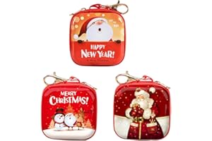 Artibetter Lot de 3 Porte-Monnaie de Noël - Carrés - Porte-Monnaie - Porte-Monnaie Portable pour Enfants - Décoration à Suspendre au Sapin de Noël