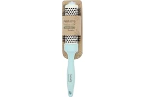 PONETTE NATURAL - Cepillo Térmico Redondo ECO de Aluminio con Revestimiento Cerámico de 34mm de Diámetro Verde Turquesa, Fabricado con Fibra Natural de Trigo, 100% Reciclable, Marca Española