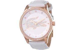 Lacoste Montre Analogique à Quartz pour Femme avec Bracelet en Cuir Blanc - 2000821