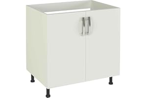 HOGAR24 ES - Mueble Bajo Fregadero 2 Puertas Color Blanco, Medidas: 85 x 80 x 58 cm