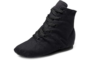 RUYBOZRY Botas de Jazz de Lona Suave Zapatos de Baile de Jazz Antideslizantes para niñas y Mujeres y niños y Hombres,Modelo-TJ-Jazz-GBF