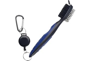 HonGien Brosse de golf rétractable avec mousqueton et couvercle de tête de brosse, légère et facile à attacher au sac de club de golf