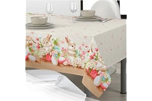 FILO D'ORO BIANCHERIA Tovaglia Pasquale in Cotone Stampata Digitale Ad Alta Definizione per 6-12-18 persone, Tovaglia Rettangolare, Copritavolo Pasqua con motivo coniglio e uova, Made in Italy (Omala, x12 (140 x 240 cm))