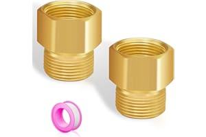 FANOVO High Pressure Washer Coupler,Metric M22 15mm Male to M22 14 / 15mm Female Thread Brass Adapter,Internal Thread Hose Pipe Fitting, 4500 PSI (M22 Female to M22 15mm)